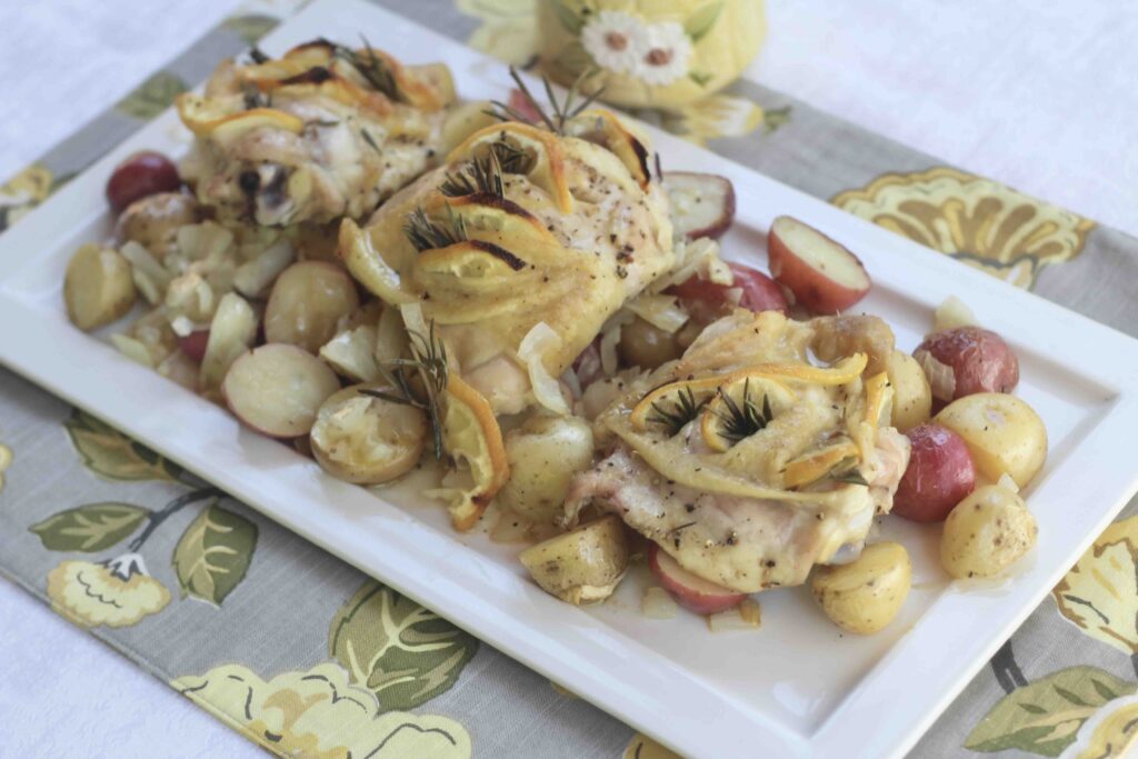 Lemon Rosemary Chicken with Rhubarb Mayonnaise