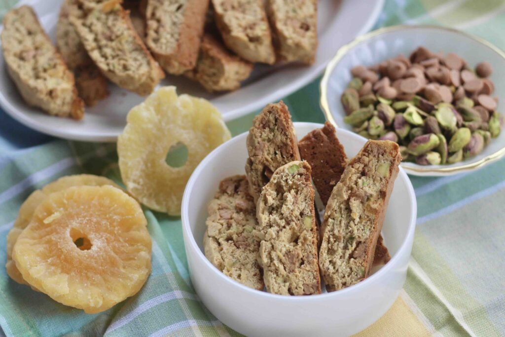Pistachio Pineapple Butterscotch Biscotti