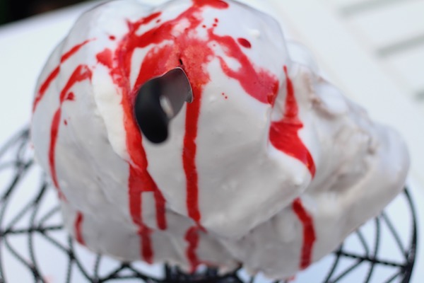 Bloody Knife Skull Cake