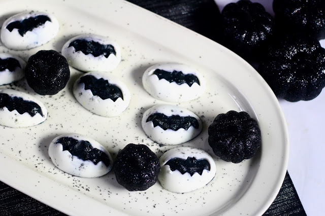 Halloween Bat Deviled Eggs