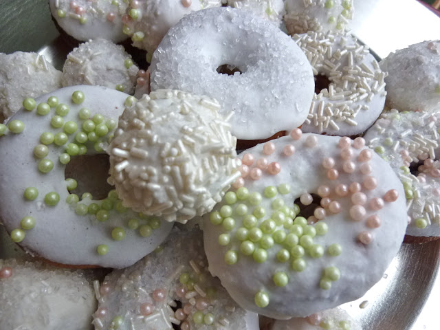 Mint Frosted Baked Doughnuts