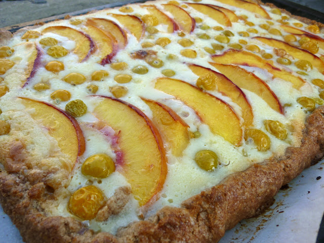 Peach Ground Cherry Galette