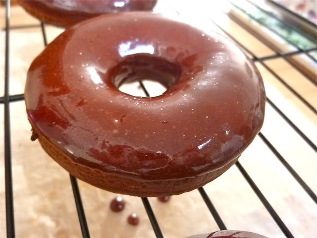 Chocolate Wine Glazed Doughnuts