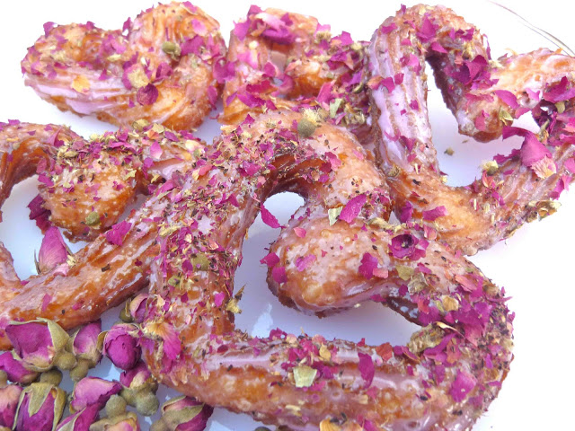 Heart-Shaped Rose Petal French Crullers