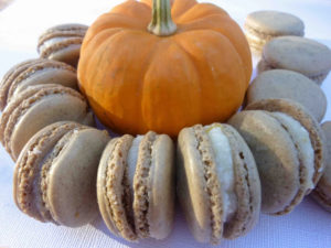 SAGE FRENCH MACARONS WITH PUMPKIN BOURBON MASCARPONE FILLING