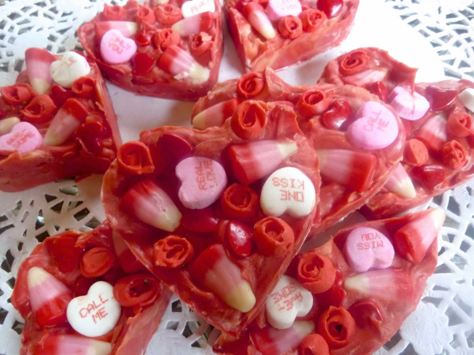 Valentine's Heart-Shaped Candy Bark