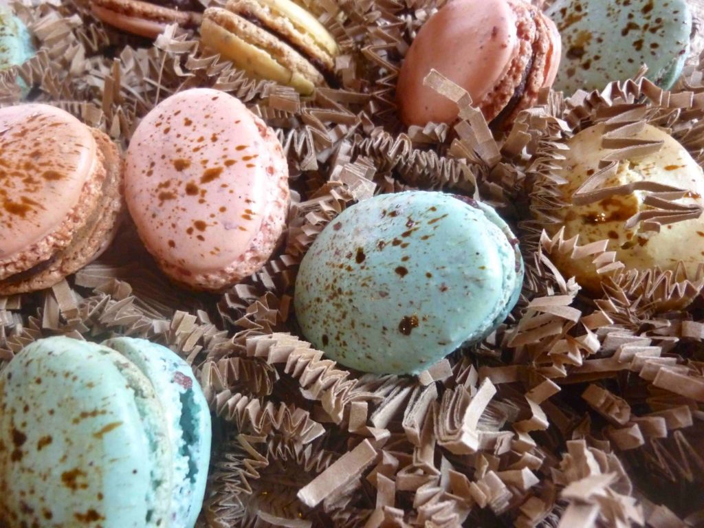 Speckled Egg French Macarons with Chocolate Ganache Filling
