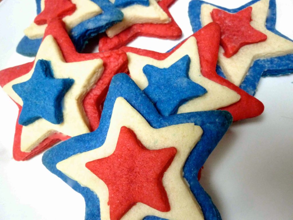 Red, White & Blue Star Tiered Sugar Cookies