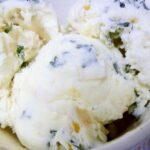 Sweet Corn Ice Cream with Candied Basil