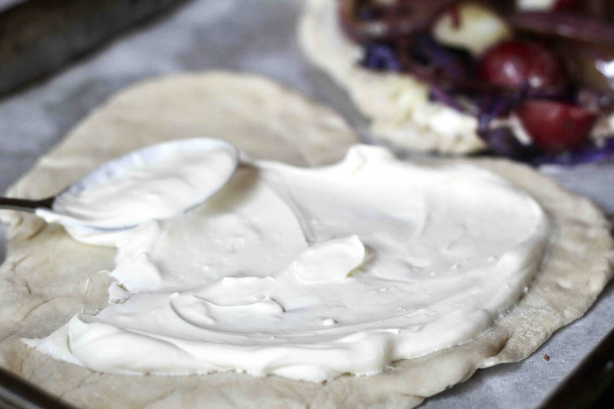 Red Cabbage and Potato Valentine's Flammkuchen