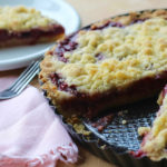 sour cherry cake with olive oil streusel