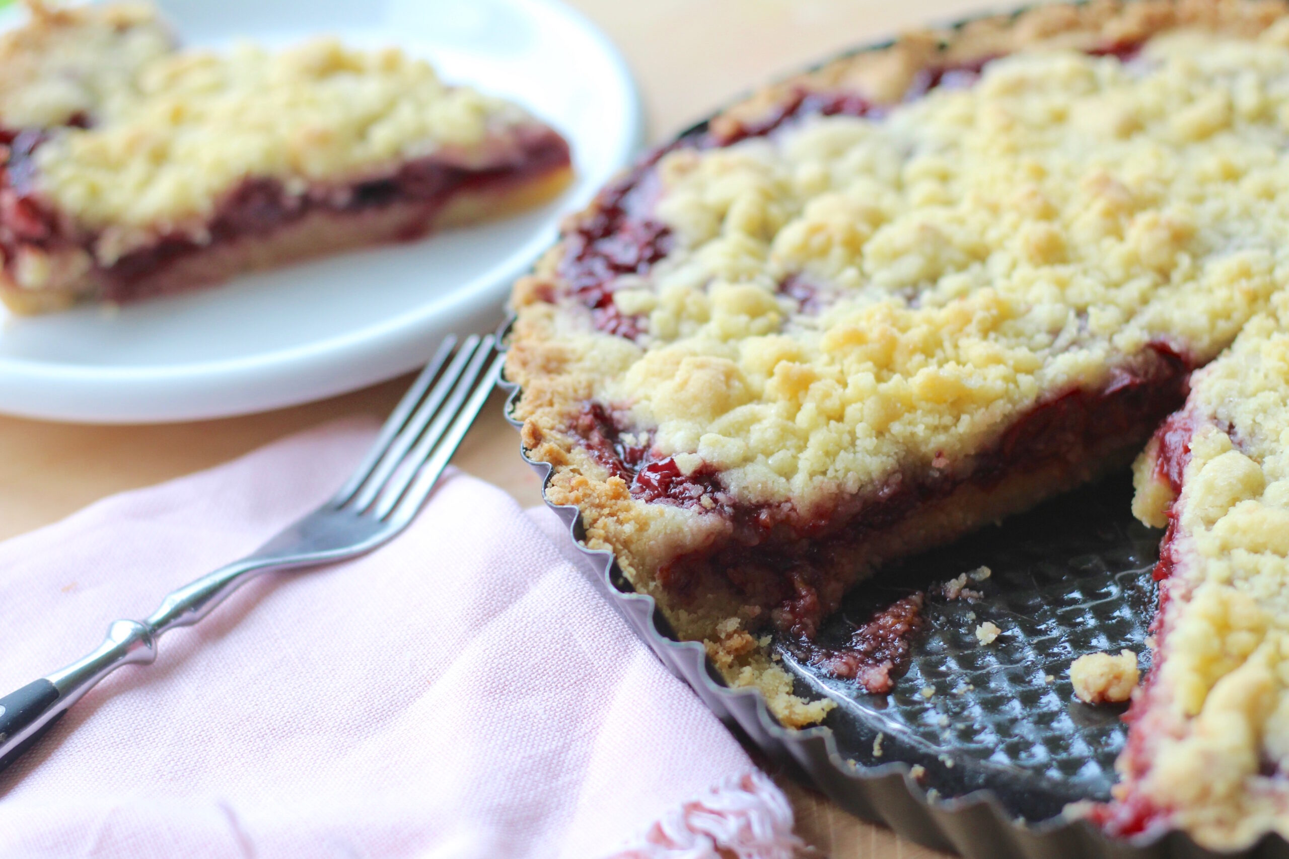 Sour Cherry Tart with Olive Oil Streusel