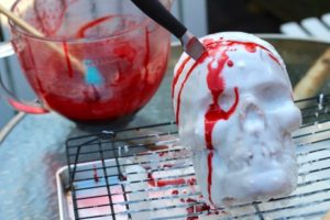 Bloody Knife Skull Cake