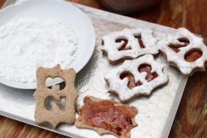 Hibiscus Hazelnut Linzer Cookies