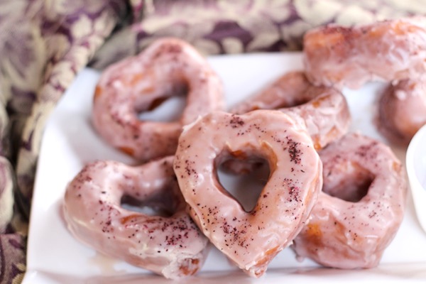 Heart Shaped Hibiscus Buttermilk Doughnuts