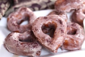 Heart Shaped Hibiscus Buttermilk Doughnuts