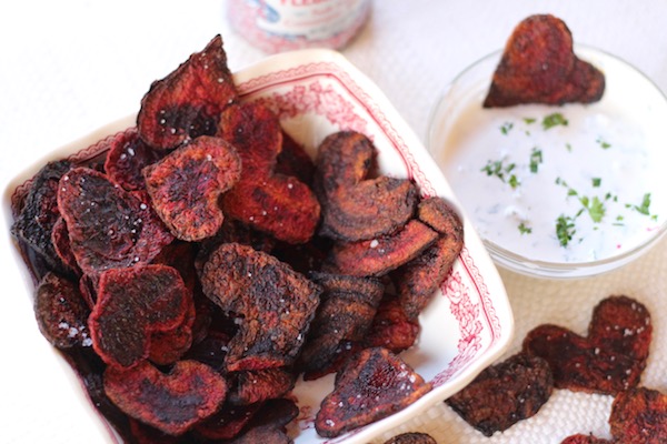 Heart shaped Red Beet Chips