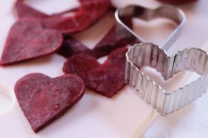 Heart-shaped red beets