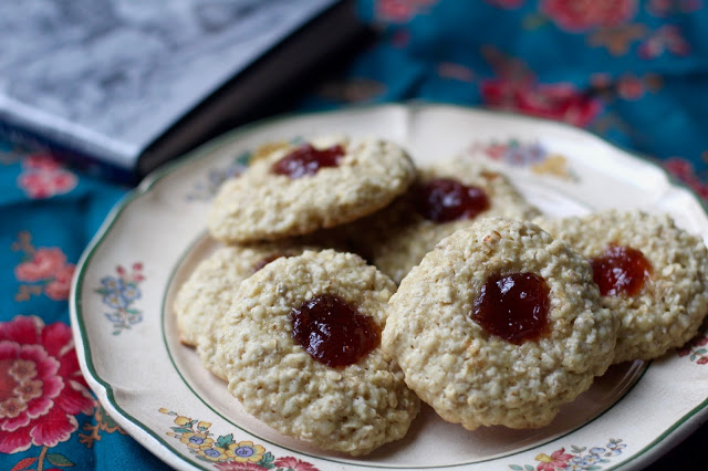 Cherry Oatmeal Thumbprint Cookies