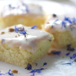 Sweet Milk Cake with Blue Flower Glaze