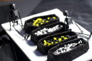 Black Cocoa Cayenne Halloween Coffin Brownies