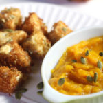 Fried Brie Pieces with Pumpkin Honey Dip