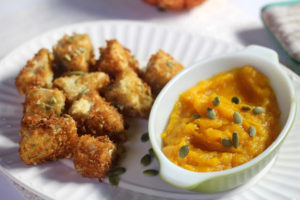 Fried Brie With Pumpkin Honey Dipping Sauce