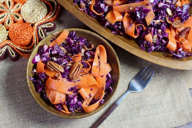 Marinated Red Cabbage Carrot Salad with Pumpkin Seeds & Vanilla
