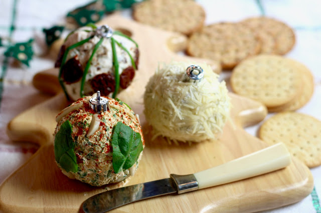 Christmas Ball Cheese Spread Appetizers