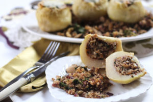 Kohlrabi Stuffed with Quinoa, Kale & Walnuts