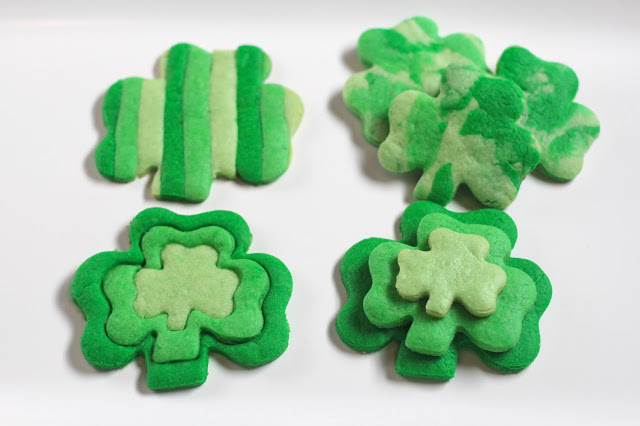 Shamrock Cookies: 1 Dough, Three Cookie Cutters, Four Designs