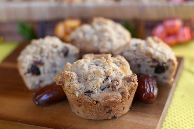 Fig Date Muffins with Oatmeal Ginger Streusel
