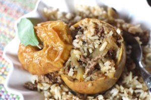 Baked Apples Stuffed with Sage Beef & Rice