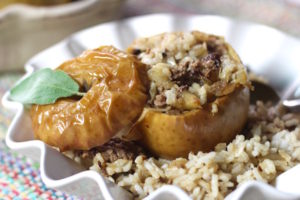 Baked Apples Stuffed with Sage Beef & Rice
