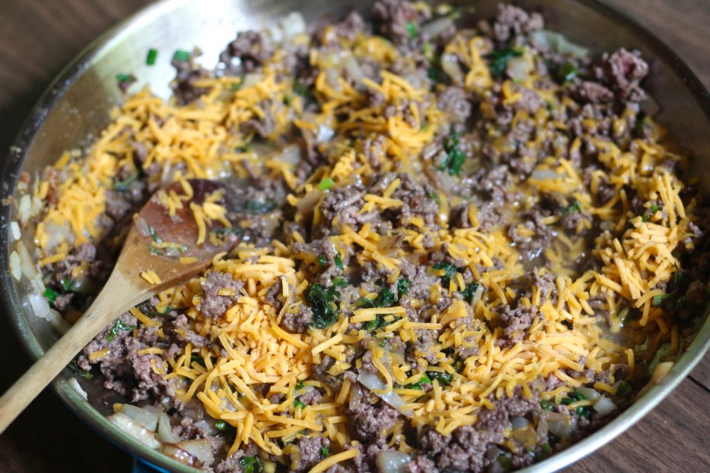 Cheesy Herby Beef Stuffed Acorn Squash Filling