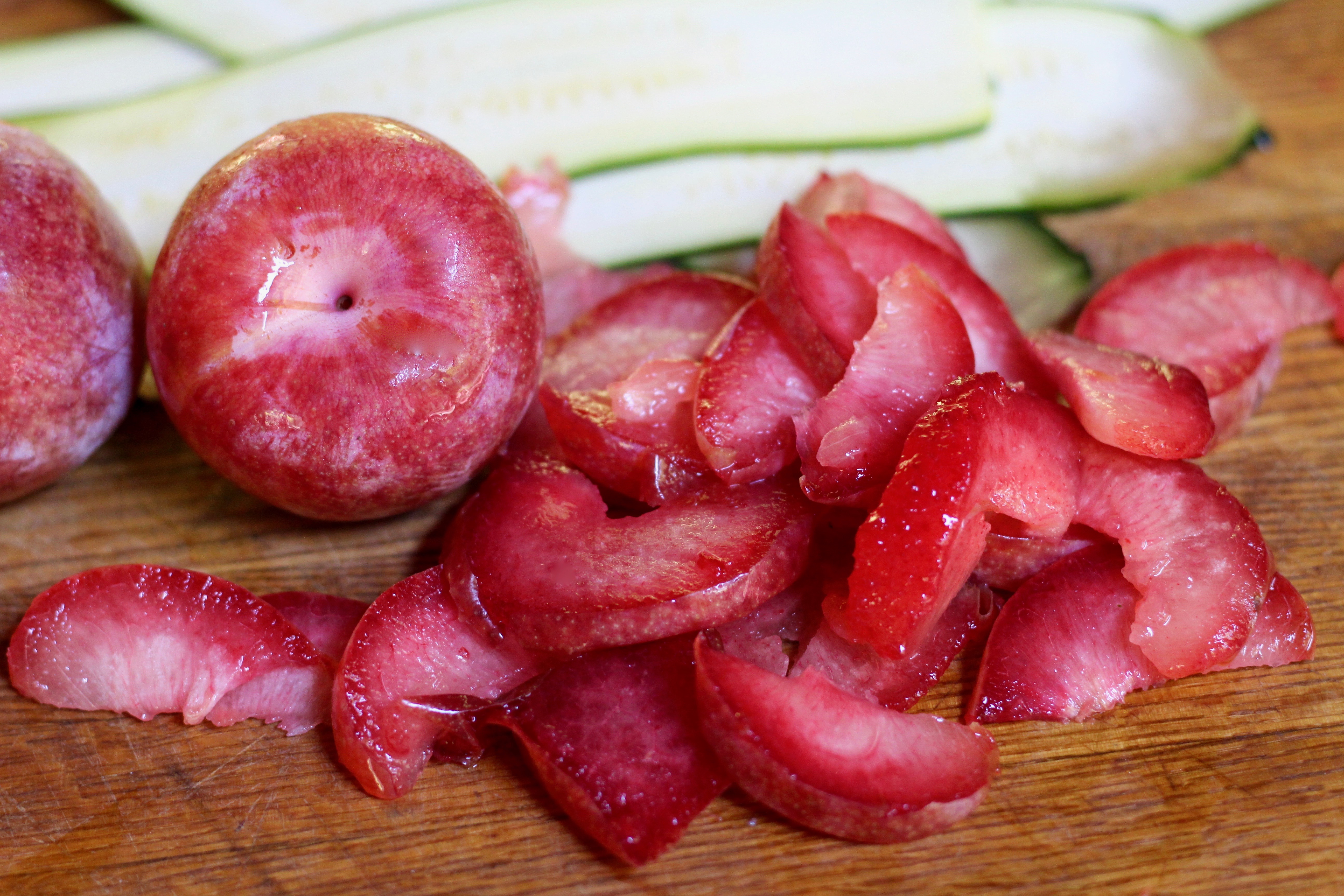 Zucchini, plumcots