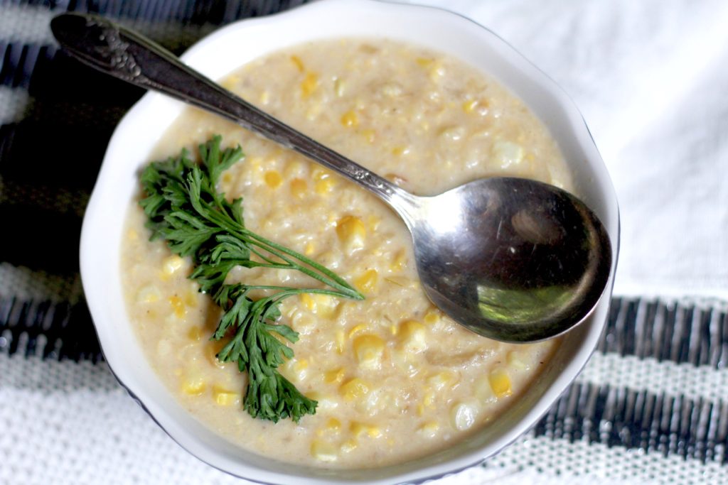 Roasted Corn White Wine Soup