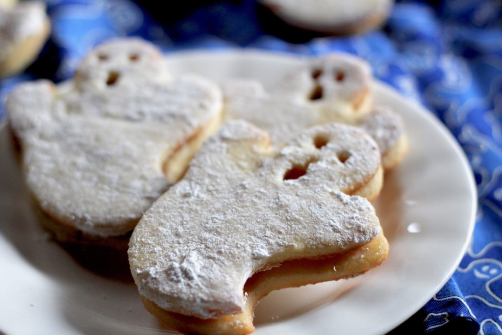Ghost Linzer Halloween Cookies