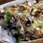 Brussels Sprouts, Chestnut, Camembert Casserole