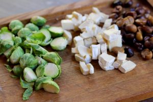 Brussels sprouts, Chestnuts, Camembert cheese