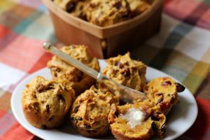 SWEET POTATO BACON CRANBERRY MUFFINS