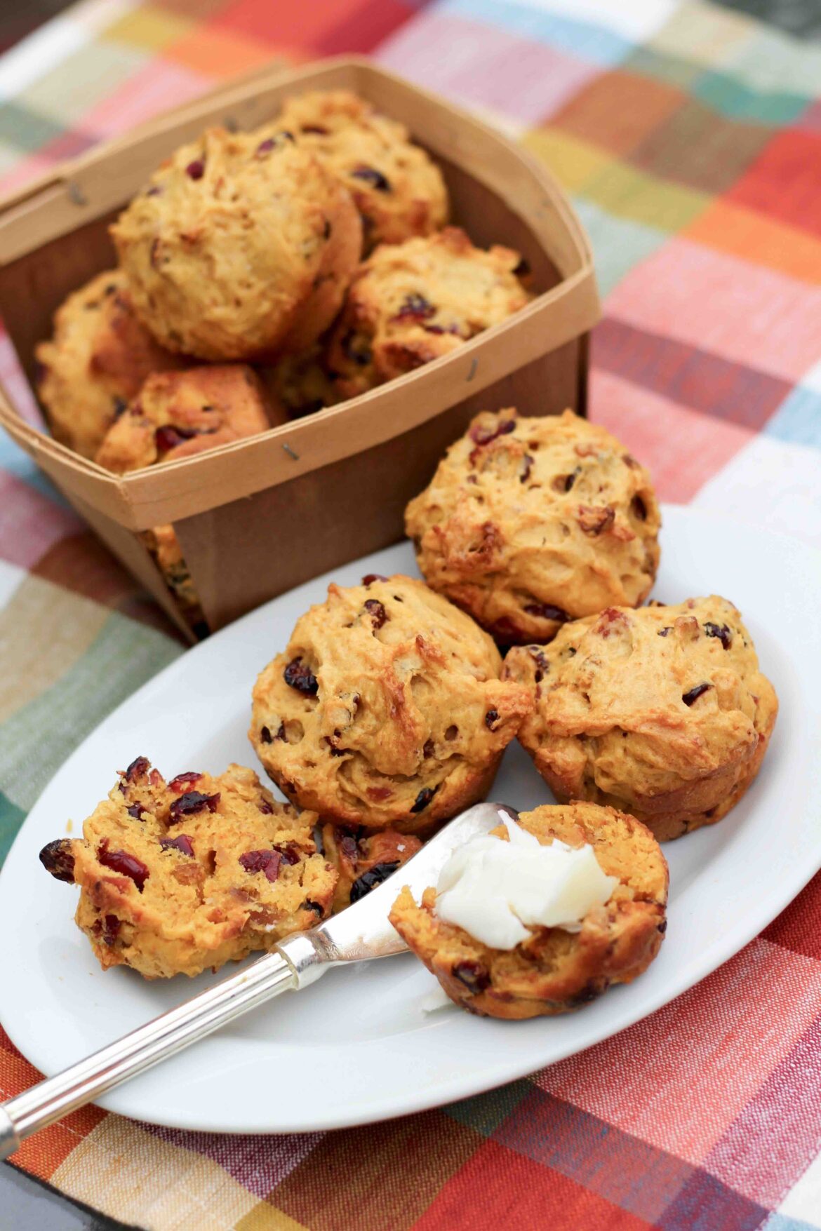 Sweet Potato Bacon Cranberry Muffins
