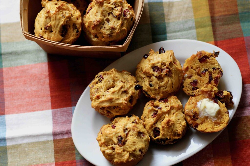 Sweet Potato Bacon Cranberry Muffins