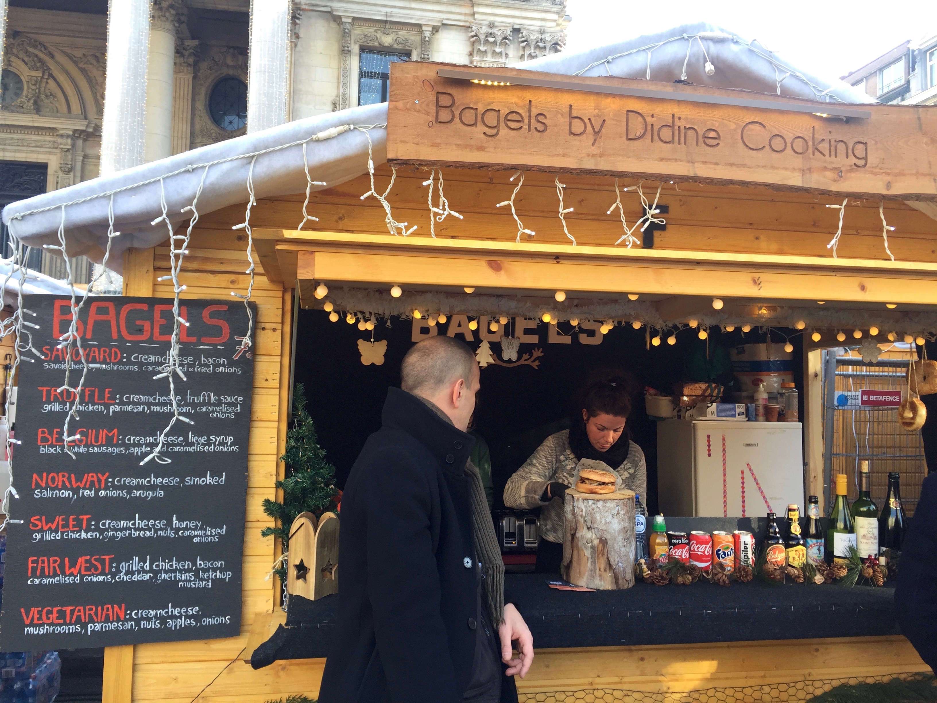 Brussels Christmas Market Bagel stand