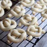 pretzel cookies on cooling rack