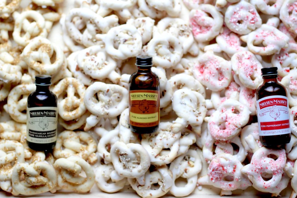 Vanilla Almond and Peppermint Glazed Pretzel Cookies