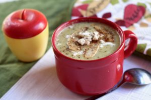 Leek, Apple Goat Cheese Soup