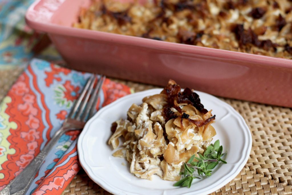 Caramelized Onion Whole Wheat Noodle Kugel