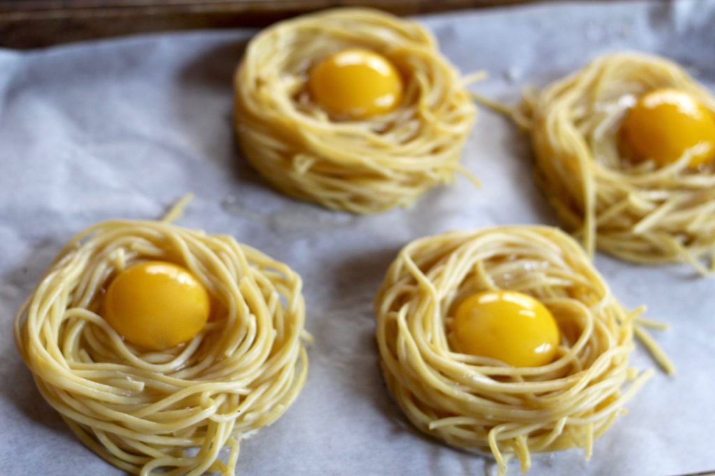 Fried Egg Spaghetti Nests