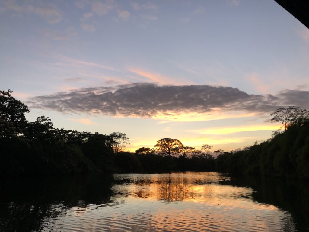 Sunset Moho River cotton Tree Lodge Belize